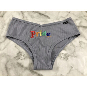 * Pink by Victoria’s Cheekster Thong Gray "PRIDE" SIZE XS